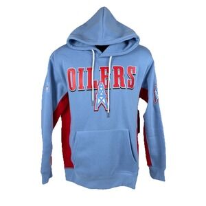 Retro Houston Oilers Hoodie Sweatshirt Men's Large Blue Red Nwt $85 NFL Apparel